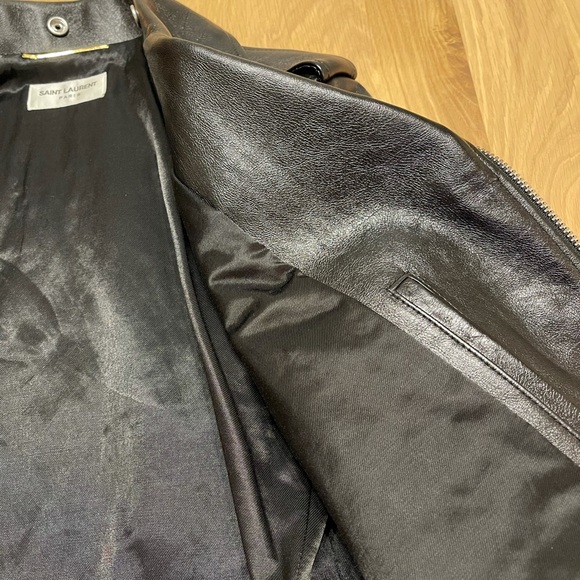 NWT Saint Laurent Leather Moto Jacket - Picture 12 of 15